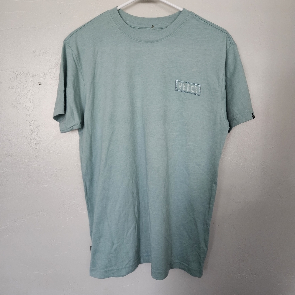 Veece Men's Medium Light Blue Graphic Tee Short Sleeve T-shirt Lightweight Soft